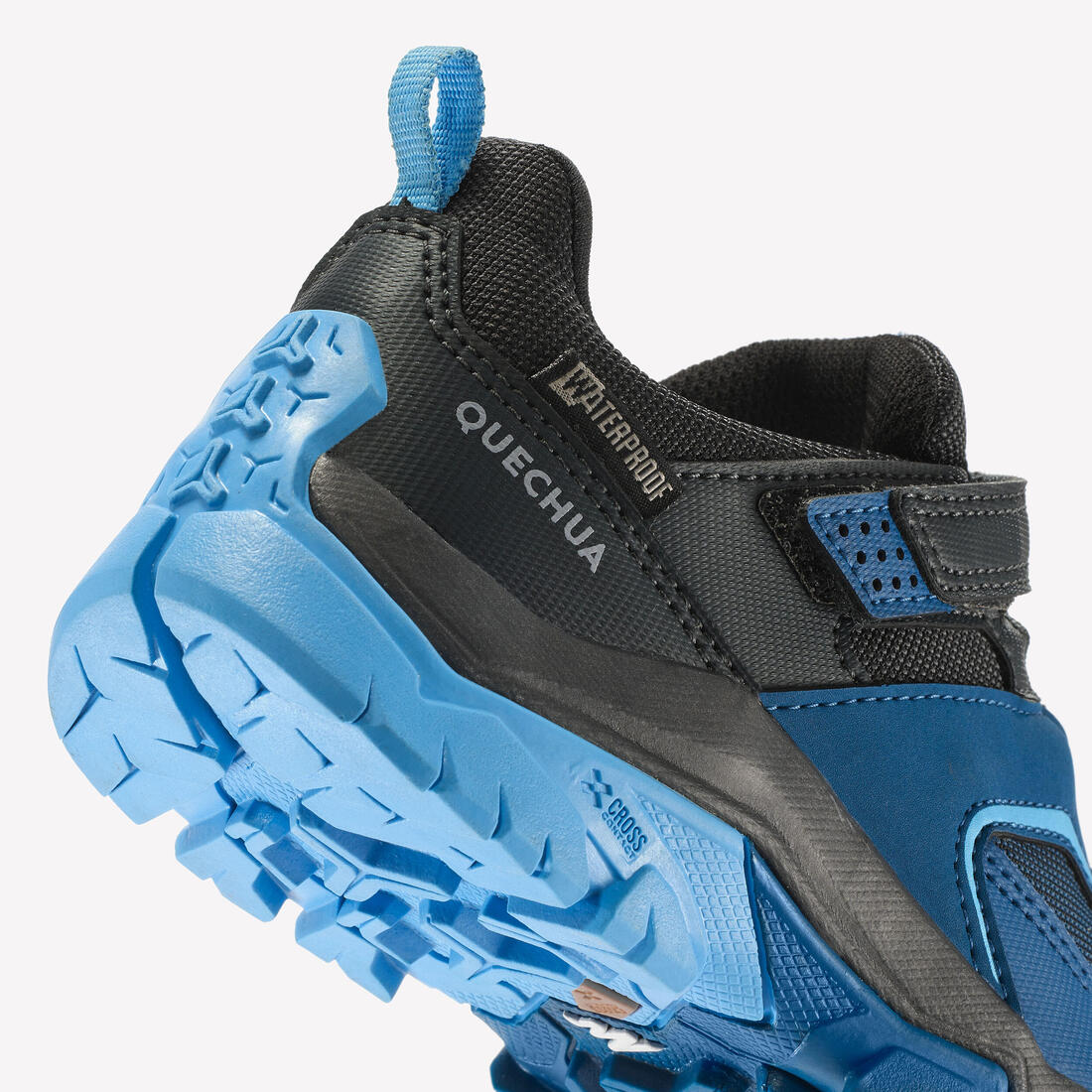 Chaussures imperméables de randonnée enfant scratch -CROSSROCK vertes- 28 au 34
