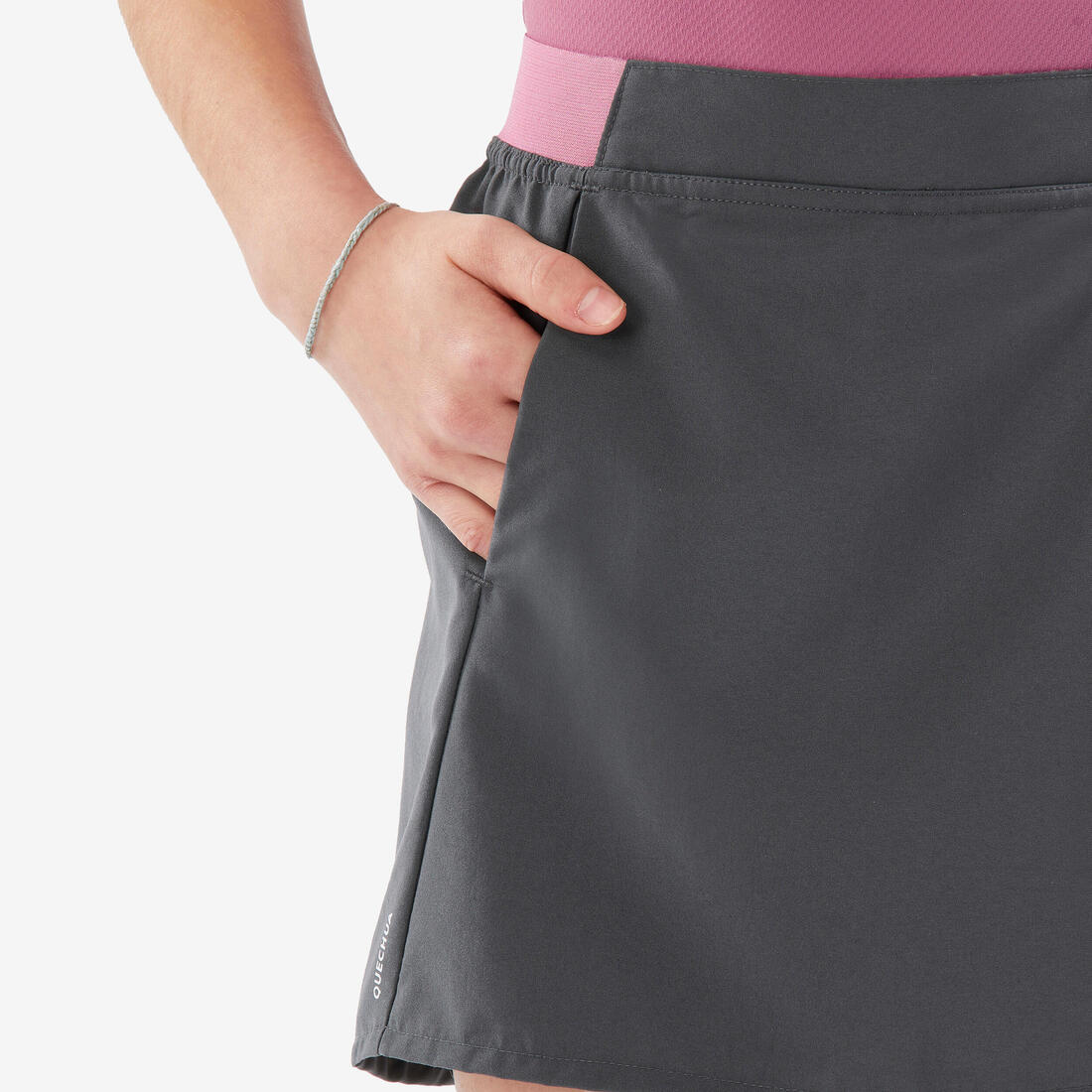 Jupe-short de randonnée enfant 7-15 ans, MH100 verte