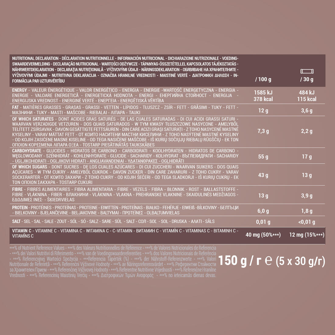 Barre énergétique bio sans gluten dattes et cacao, x5