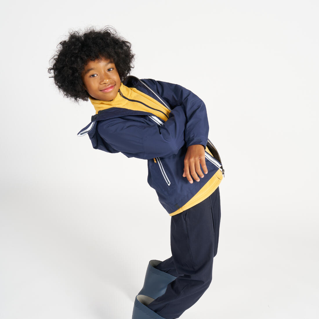 Veste imperméable et coupe vent de voile enfant, 100 navy