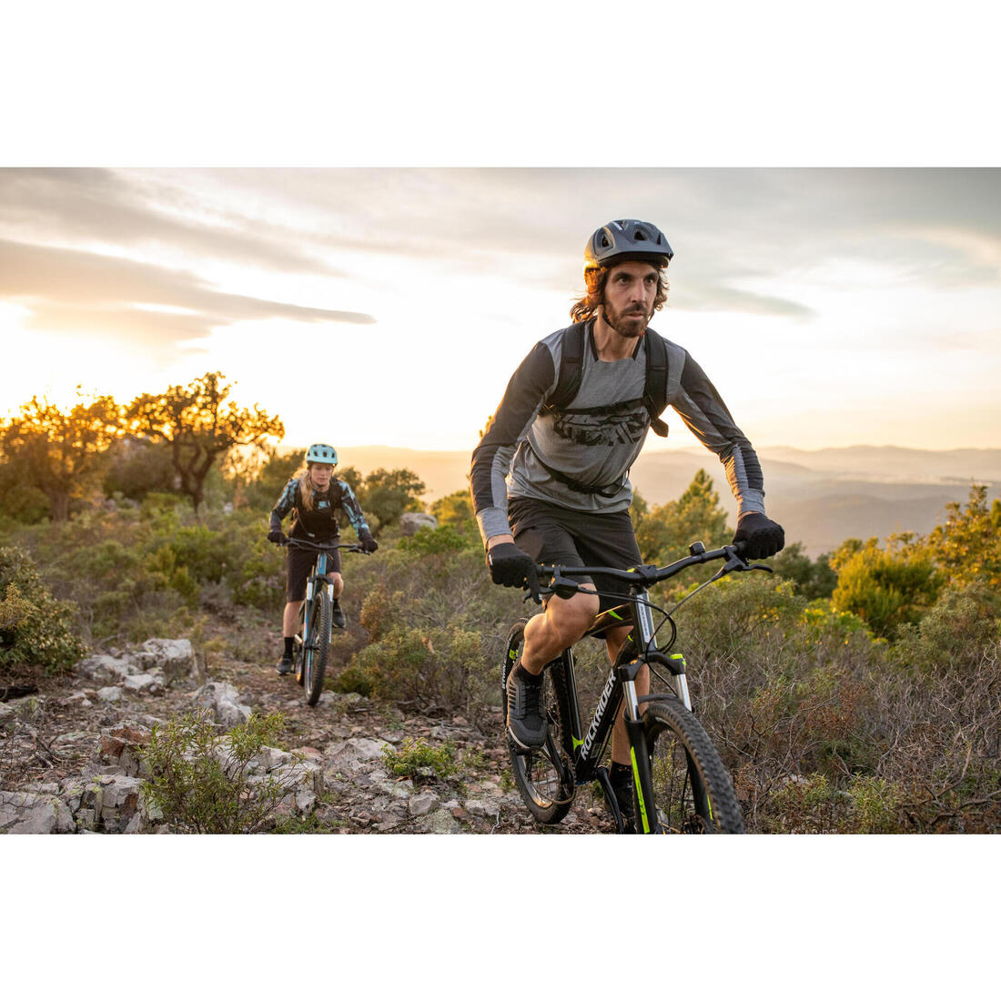 Maillot manches longues velo vtt expl 100 gris