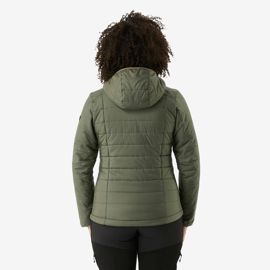 Doudoune de trek à capuche synthétique femme, MT100