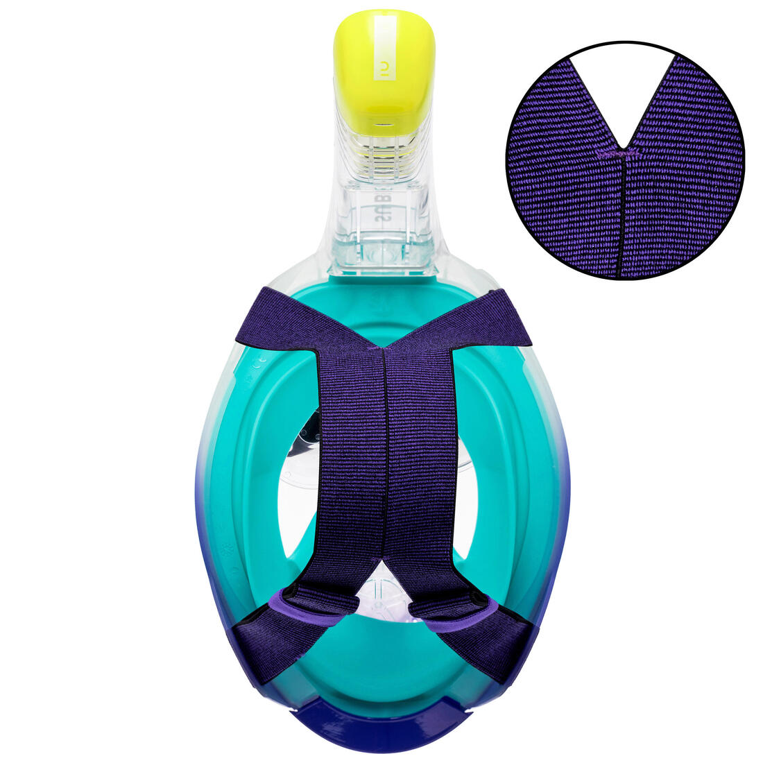 Masque snorkeling surface easybreath + avec valve acoustique > 10 ans - jungl