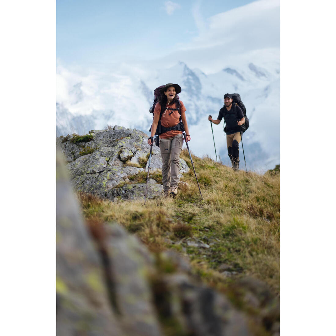 Pantalon modulable 2 en 1 de trek montagne - mt500 - femme