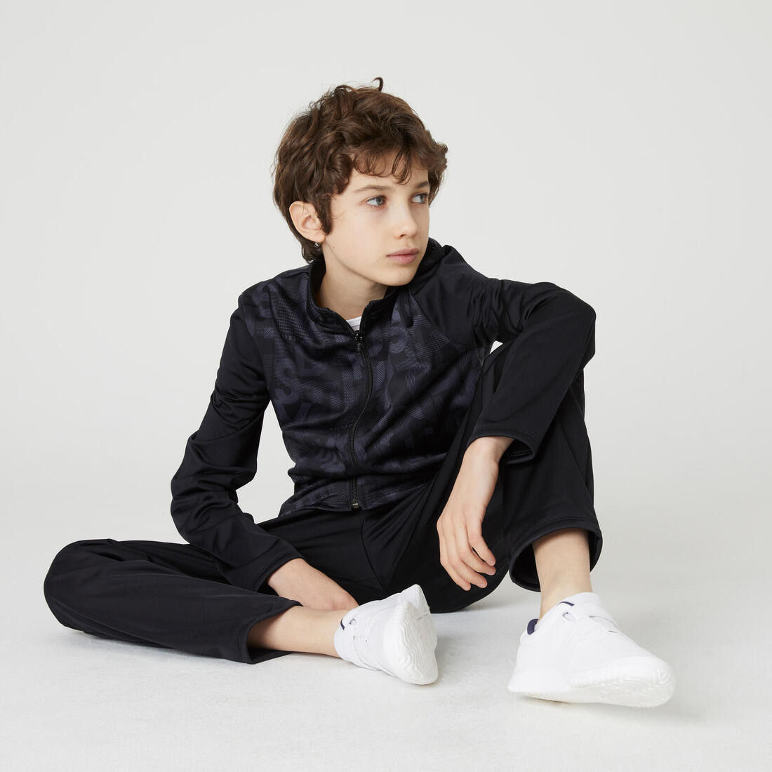 Survêtement enfant synthétique respirant - Gym'y bleu, pantalon marine