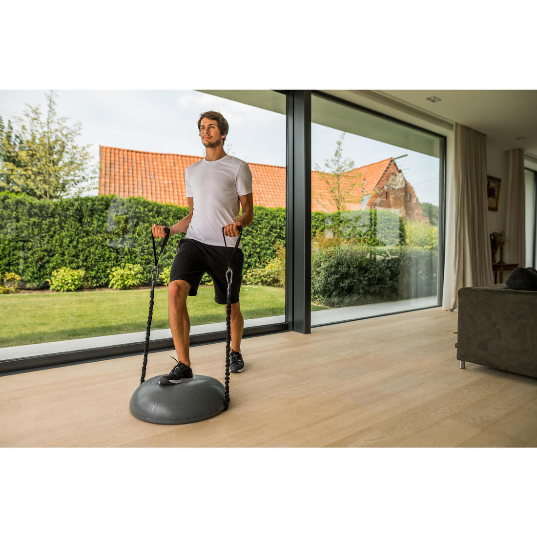 BANDE ELASTIQUE TONE TUBE AVEC POIGNEES 2,5KG/5Llbs FAIBLE RESISTANCE GRIS
