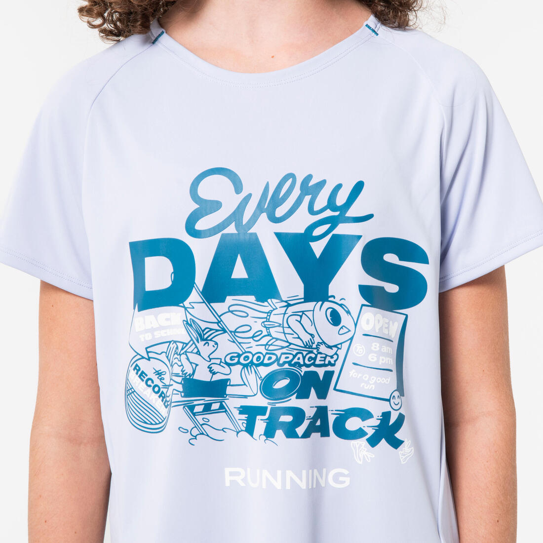 T-shirt de running respirant Fille - KIPRUN DRY+ 500 pastel