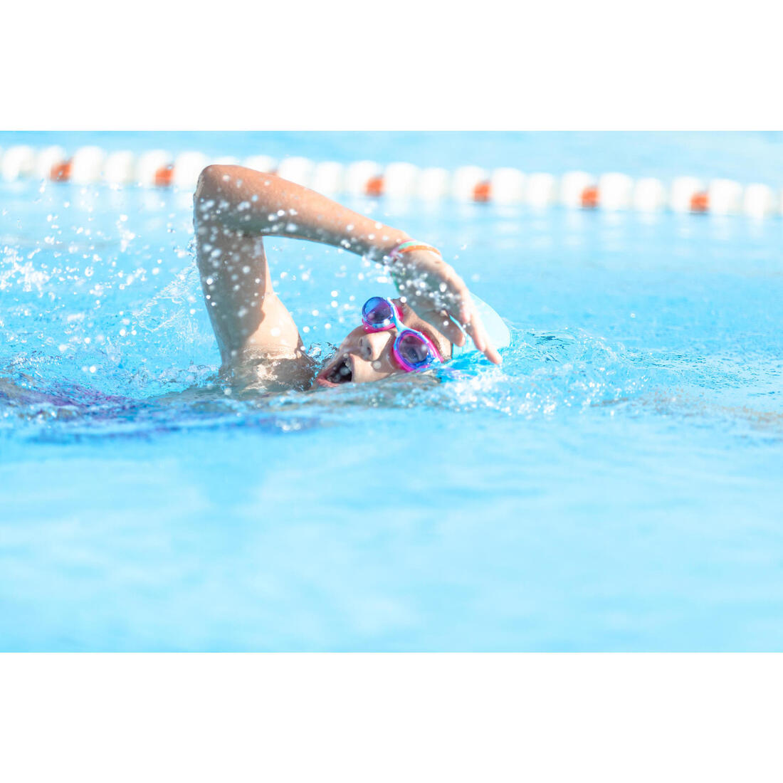 Lunettes de natation Junior - Xbase rose bleu teintées