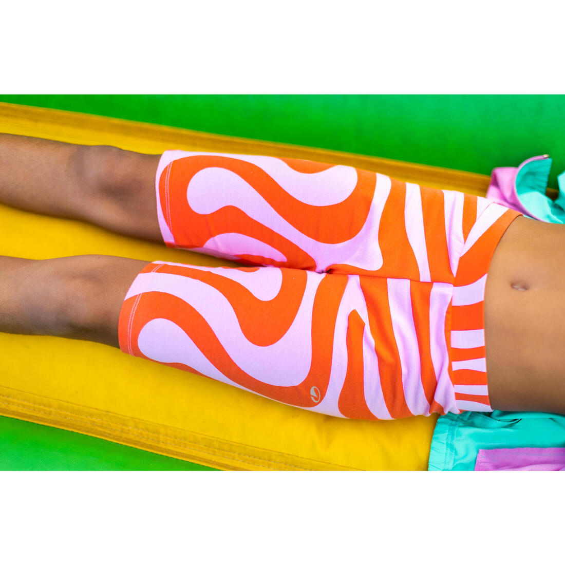 Cycliste multisport coton fille, imprimé rose