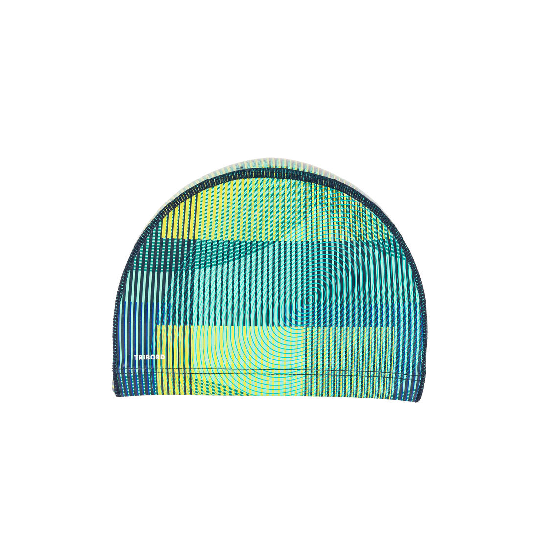 Bonnet de bain en maille enduite - tissu imprimé - taille m - vert line