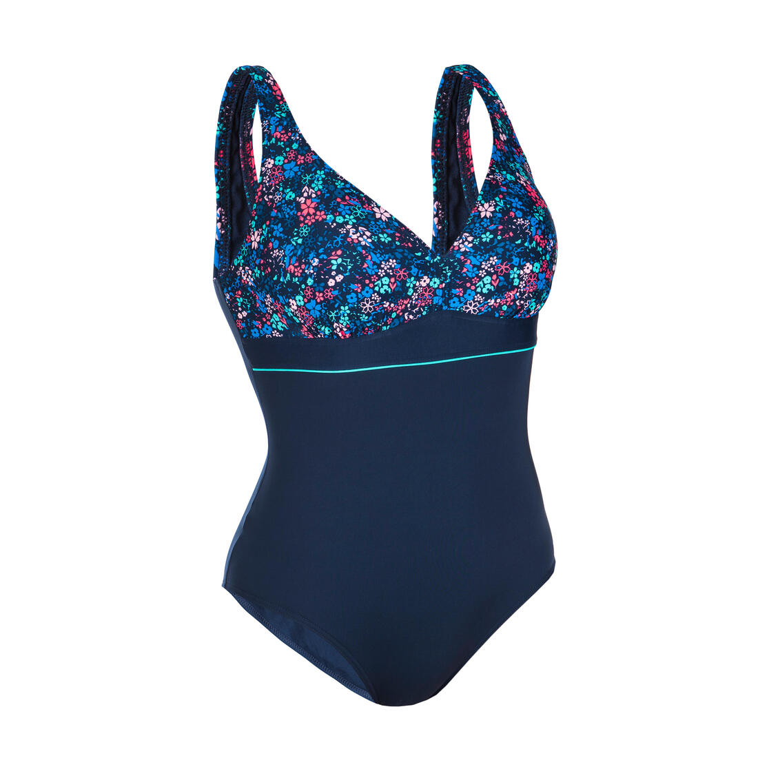 Maillot de Bain Gainant Natation Femme 1 Pièce Kaipearl Triki Bloom Navy