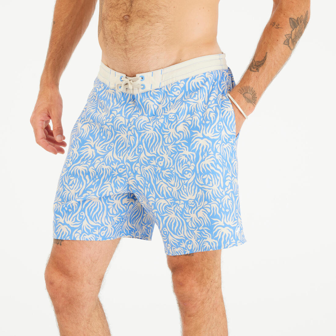 Boardshort surf short de bain mi-long 18'' homme, 100 Supagirl