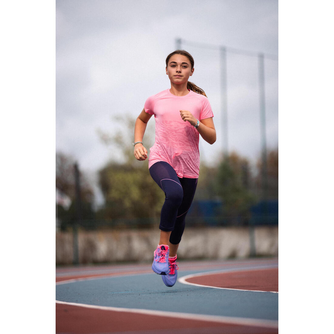 T-Shirt running sans couture Fille - KIPRUN CARE 900 rose