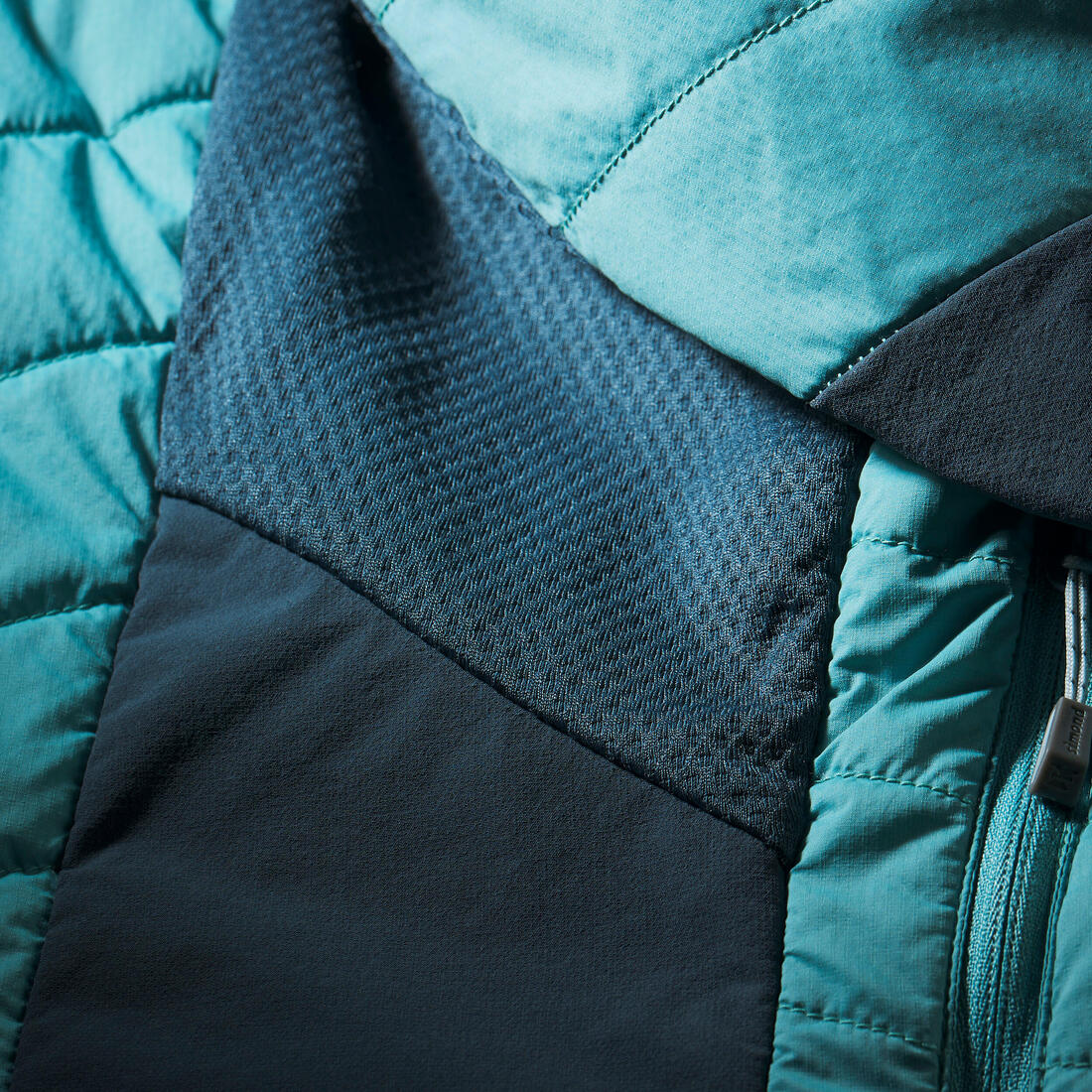 Veste hybride sprint synthétique & laine alpinisme femme - bleu gris