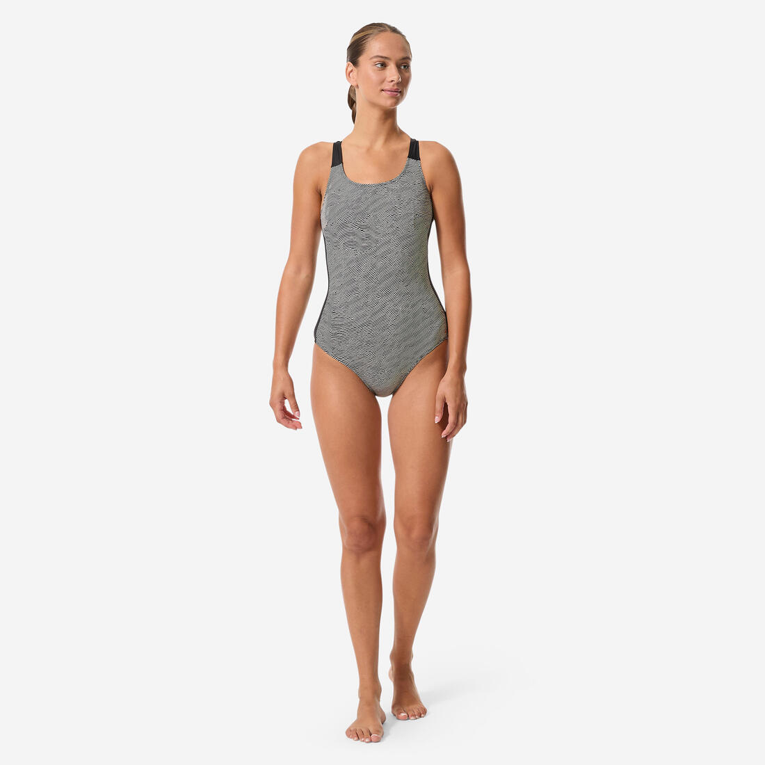 Maillot de bain 1 pièce aquagym aquabike femme, Sofi sono beige