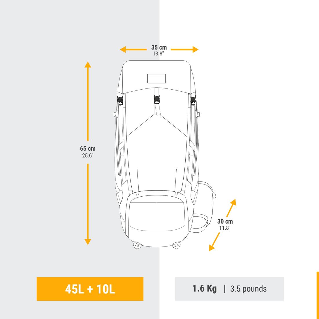 Sac à dos de trekking Femme 45+10 L - MT500 AIR