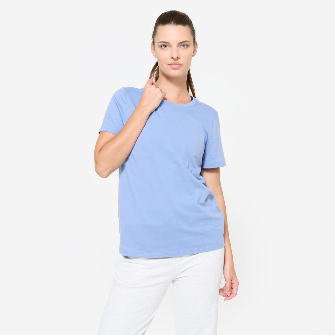 Tee-shirt en coton col rond femme