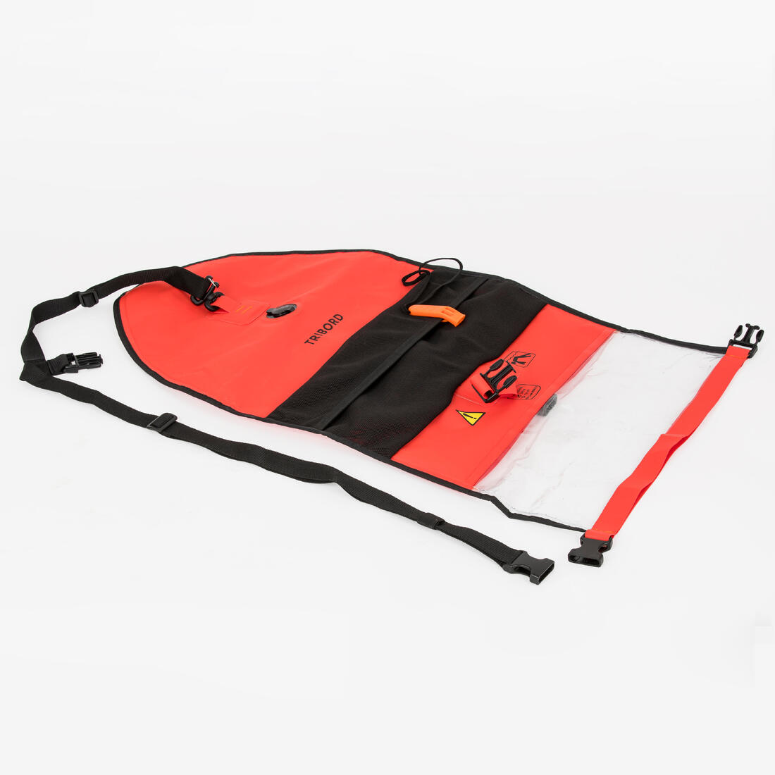 Bouée de nage en eau libre avec compartiment intérieur et filet - OWS500 orange
