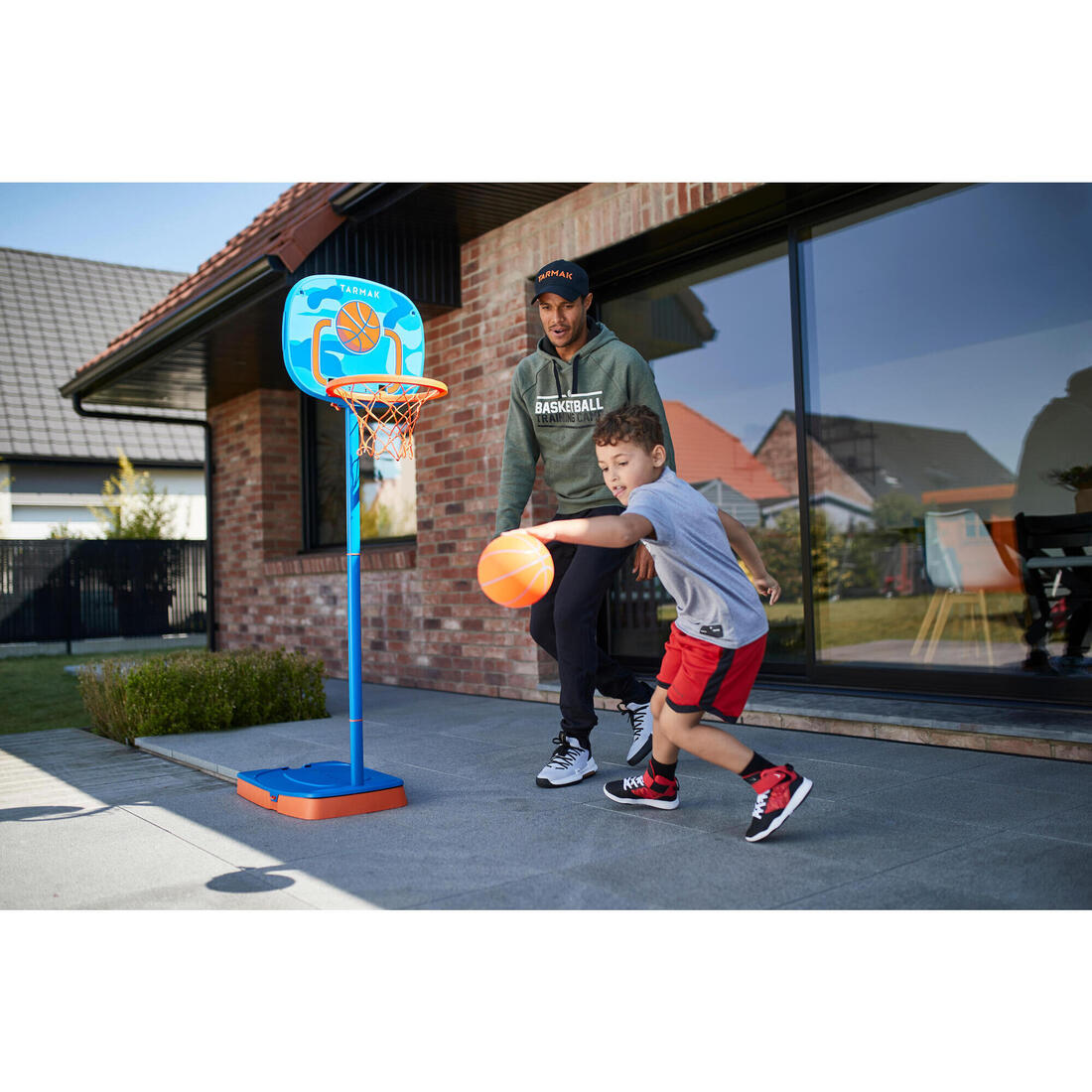 Panier de basket sur pied réglable de 0,9m à 1,2m Enfant - K100 Ball orange
