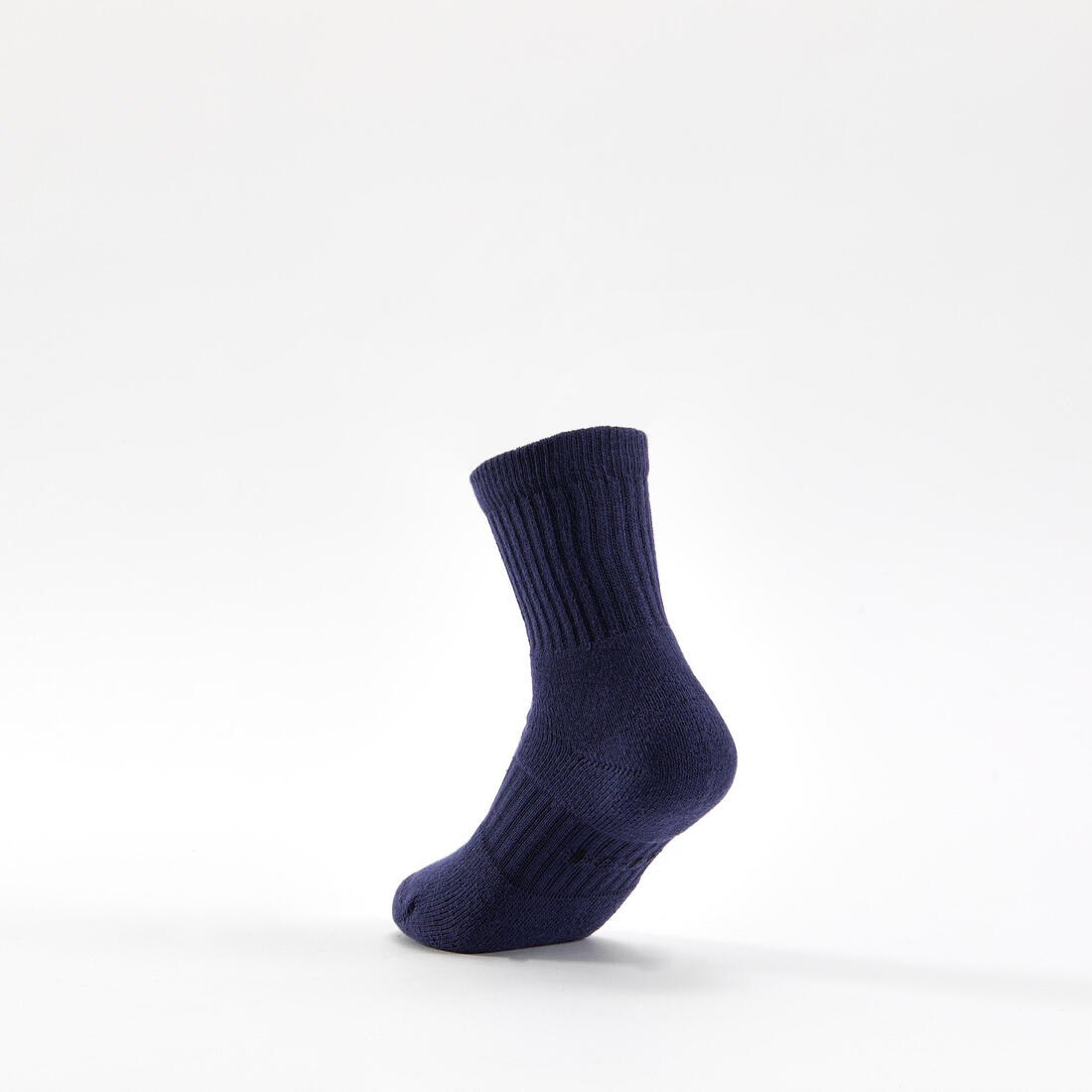 CHAUSSETTES DE SPORT ENFANT HAUTES RS 500 BLANC MARINE LOT DE 3