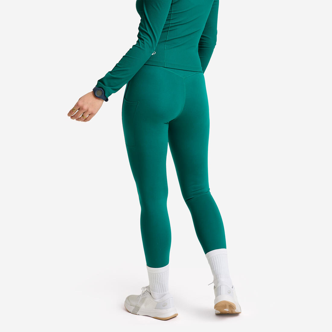 Legging avec bandes taille haute femme foncé