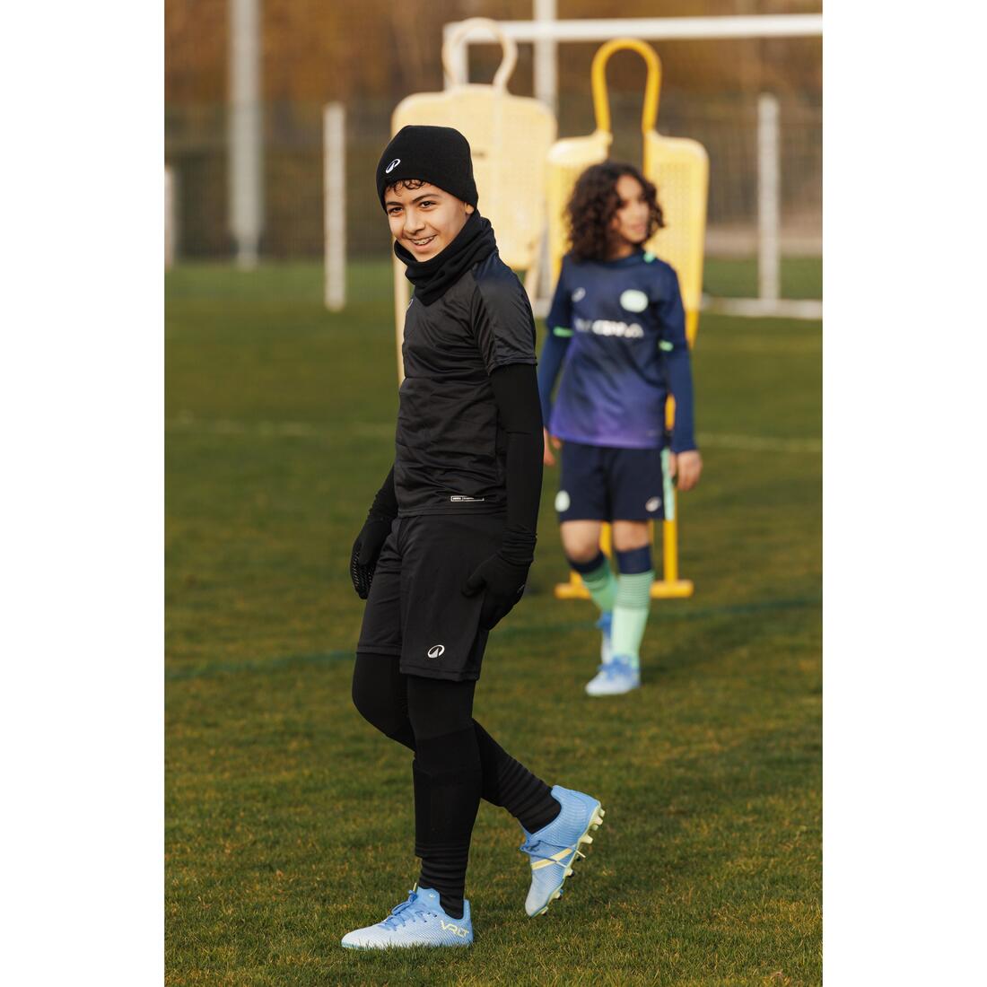 Cache-cou enfant football keepwarm noir