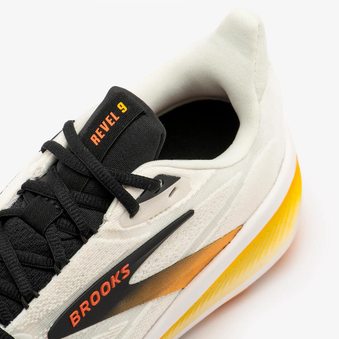 Chaussure de running homme, Brooks Revel 9 blanche et orange