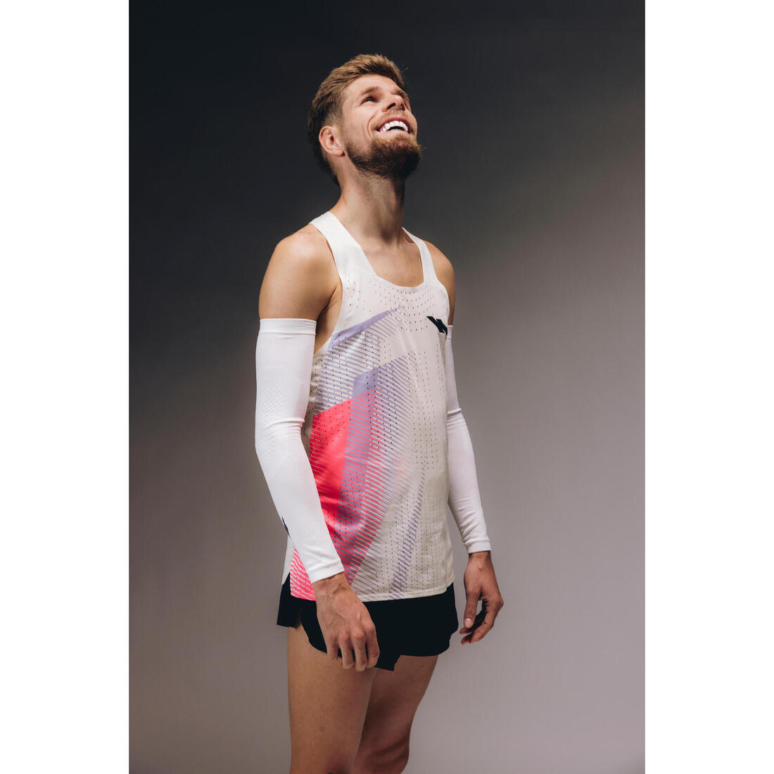 Débardeur de running Homme, Kiprun PROTEAM beige rose