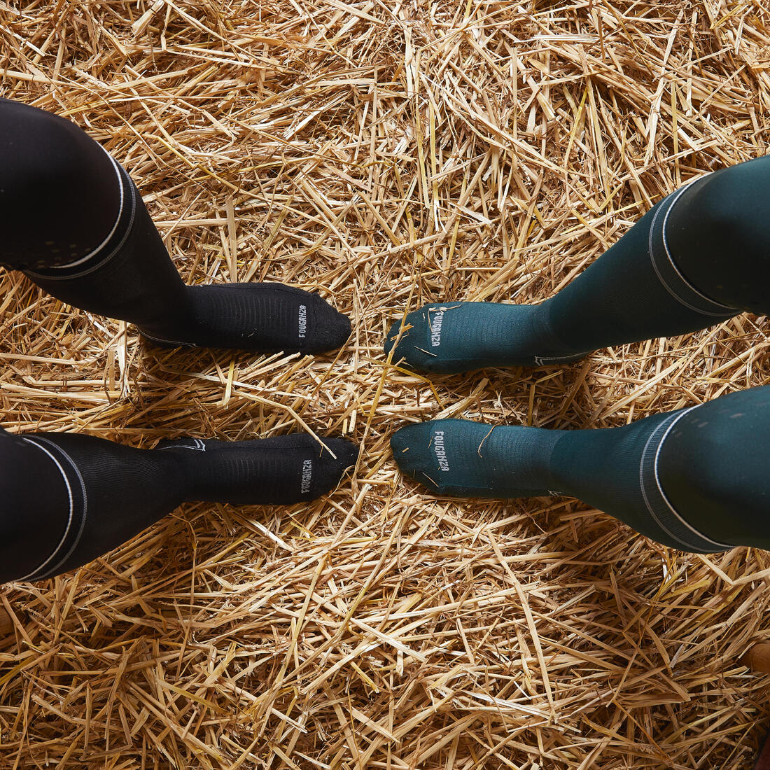 CHAUSSETTES EQUITATION ADULTES EXTRA FINES BLEUES LOT DE 2