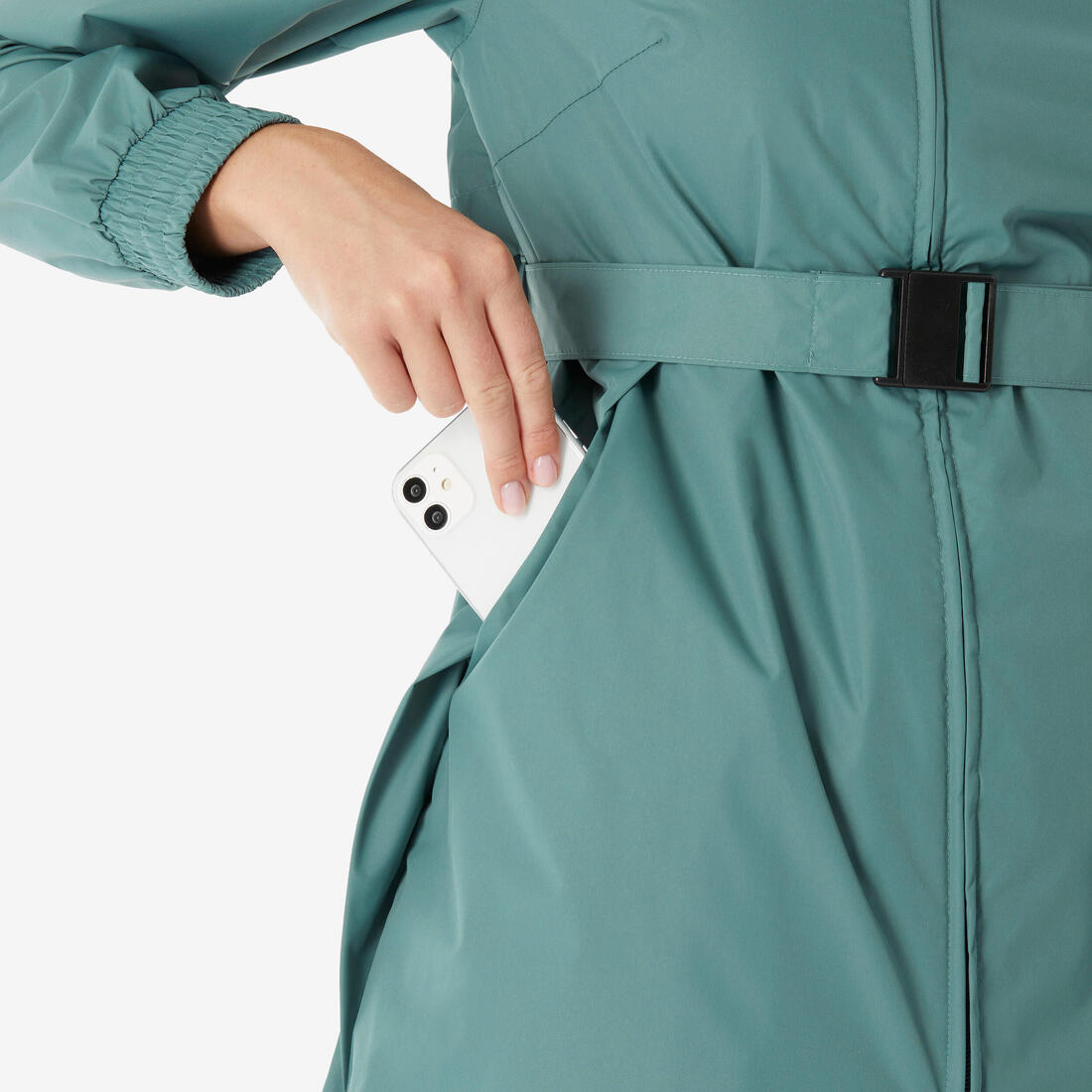 Veste de randonnée imperméable femme, Raincut Longue