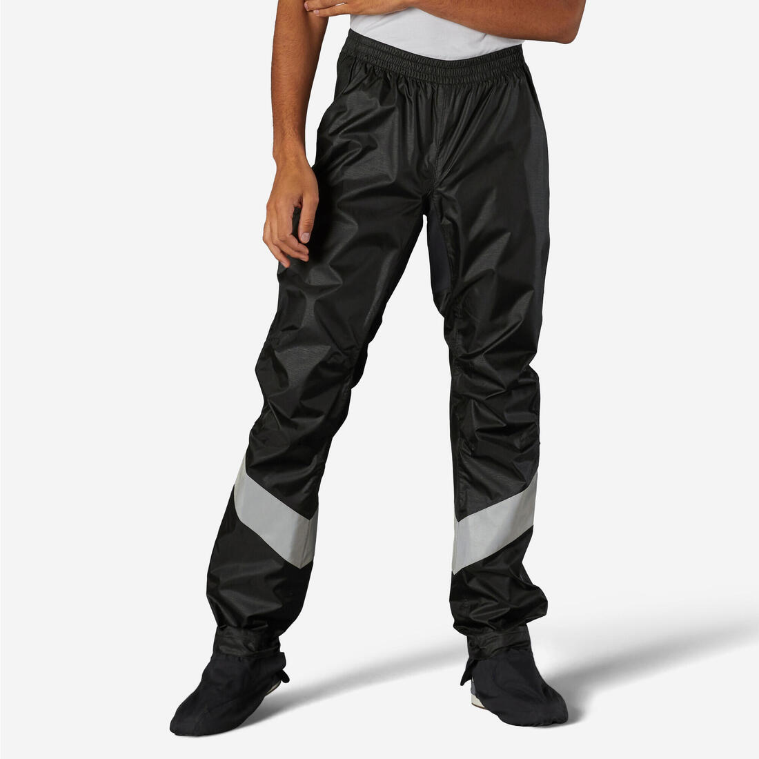 Surpantalon pluie velo ville avec couvre-chaussures integrees 540 homme noir