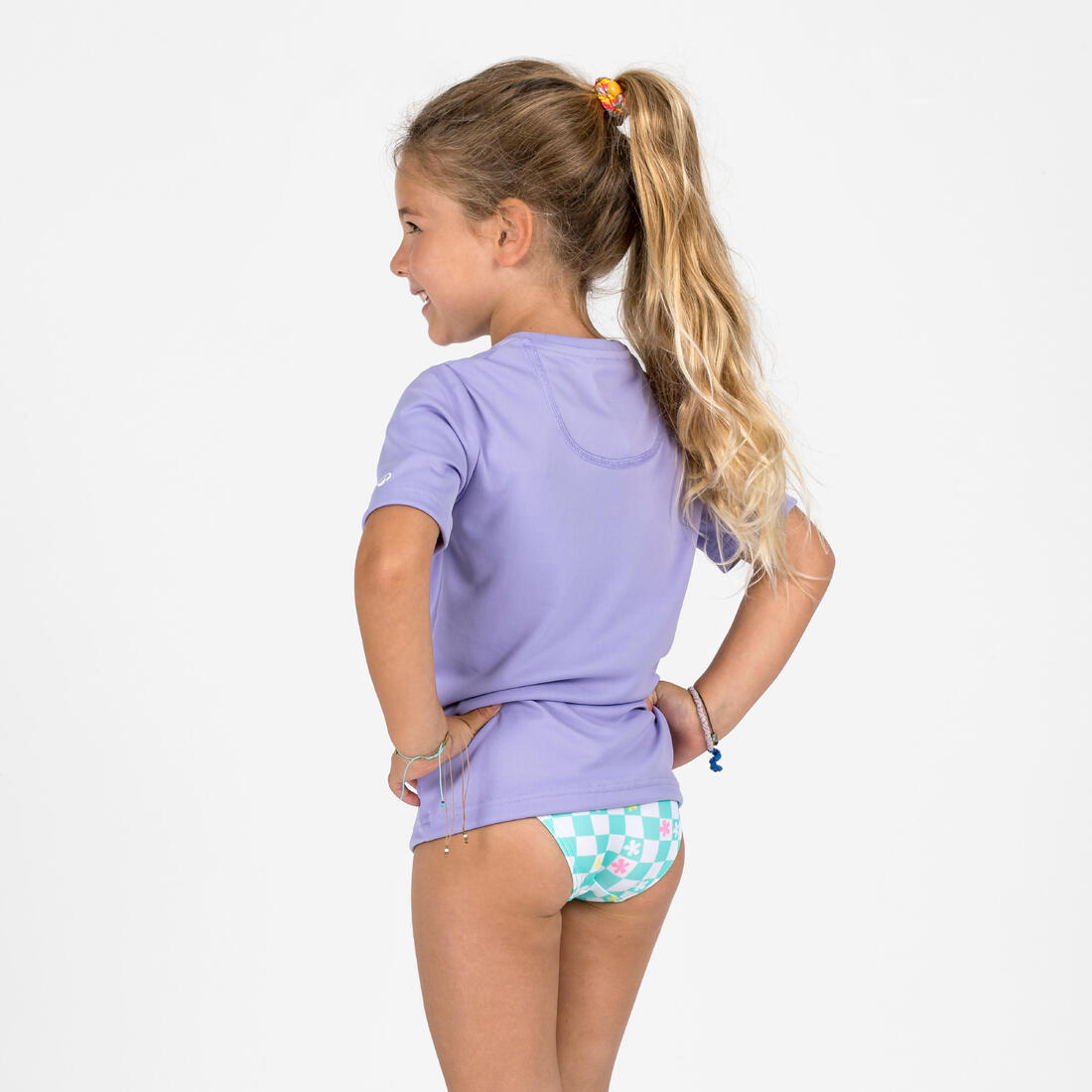 Water tee shirt anti uv surf enfant vert turquoise imprimé