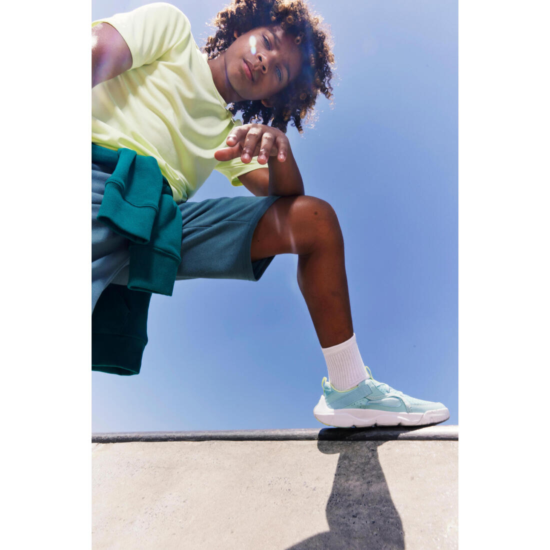 Chaussures de sport à scratch respirantes enfant, Playful Summer bleu et