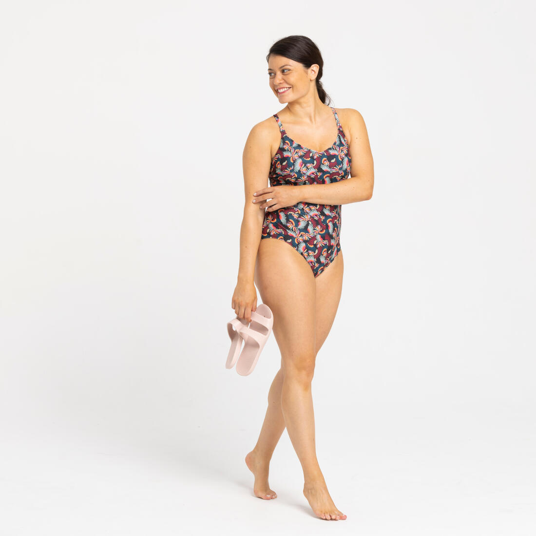Sandale claquette piscine femme slap 100 basic