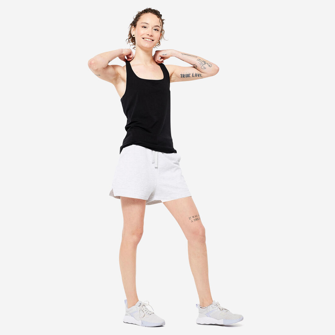Débardeur slim col rond fitness femme