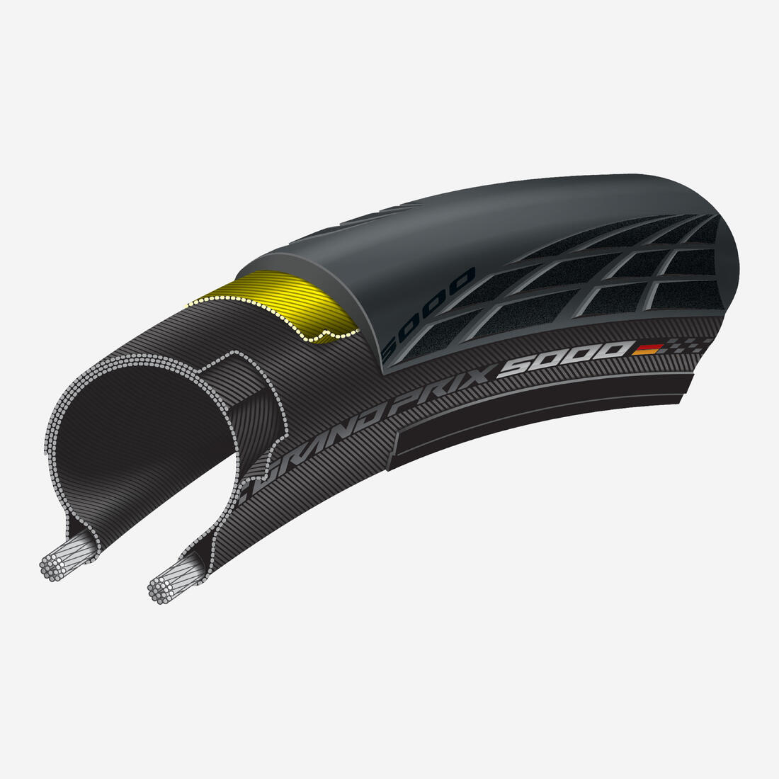 Pneu vélo route tringle souple - Continental Grand Prix 5000 700x25 noir