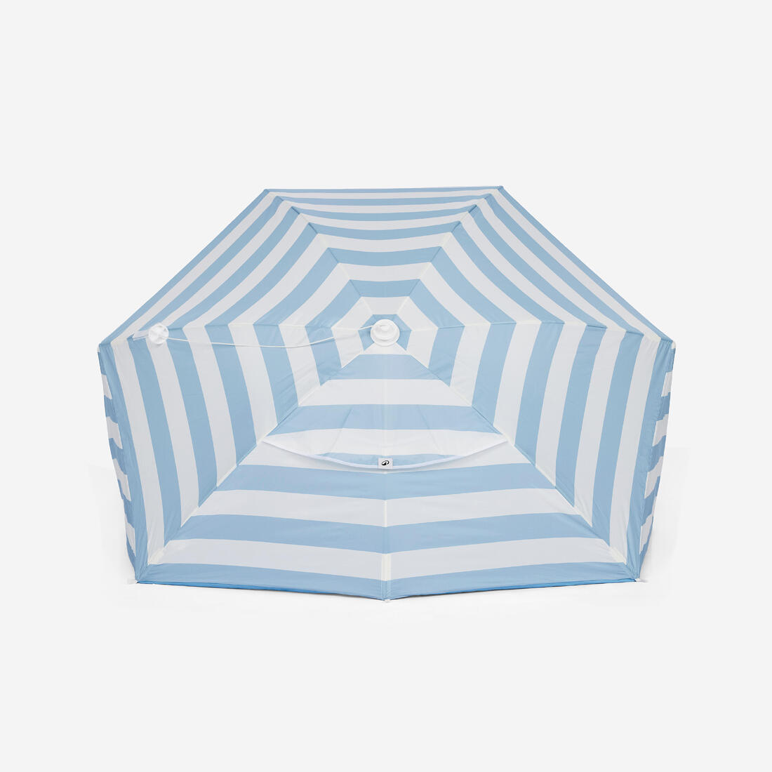 Parasol Abri plage solaire Iwiko 180 bleu jaune UPF50+ 3 places