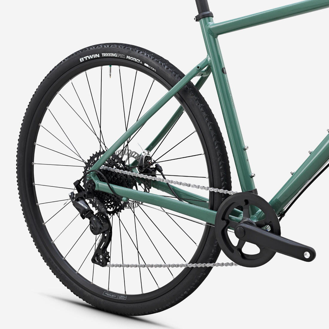 Vélo gravel Microshift Acolyte 1x8v, GRVL AF DISCOVER vert