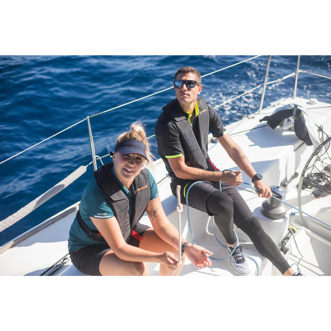 Polo manches courtes de voile femme Race Pétrole