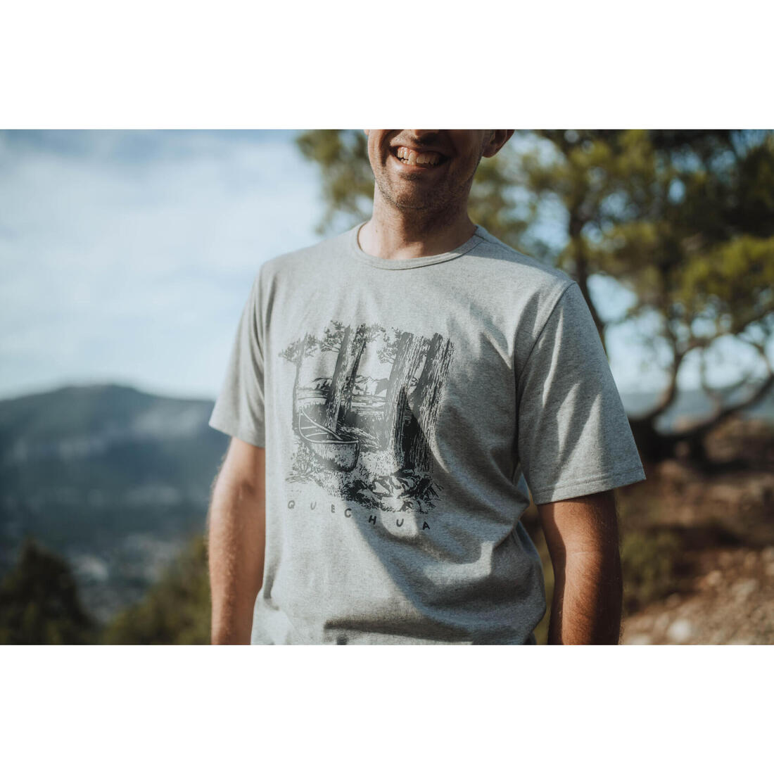 T-shirt de randonnée manches courtes homme, NH100