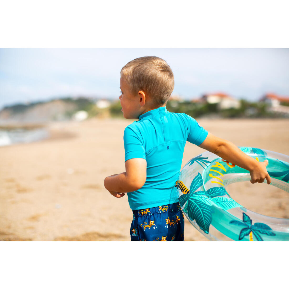 Short De Bain Bébé / Enfant Bleu foncé Imprimé Tigres