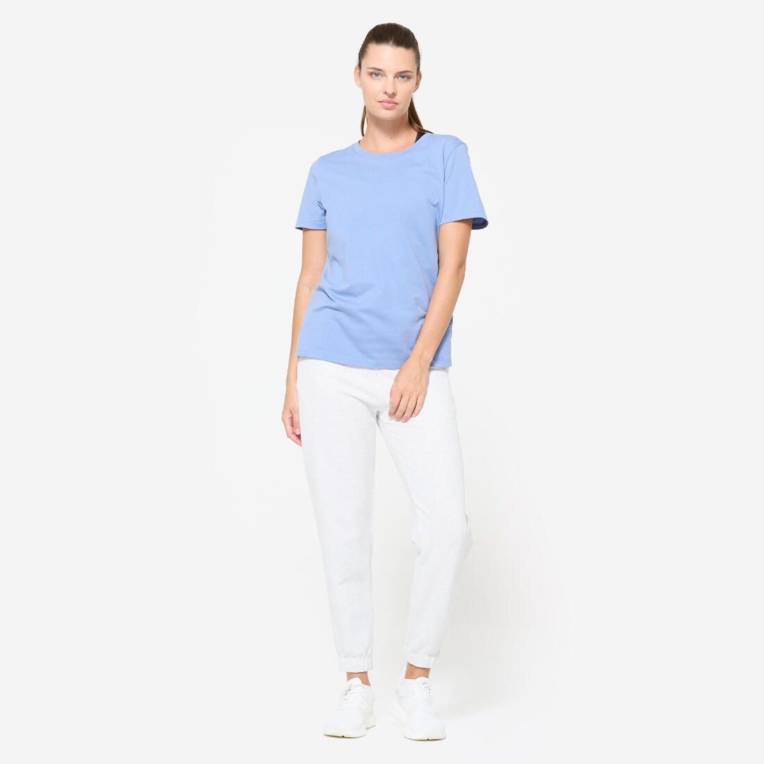 Tee-shirt en coton col rond femme