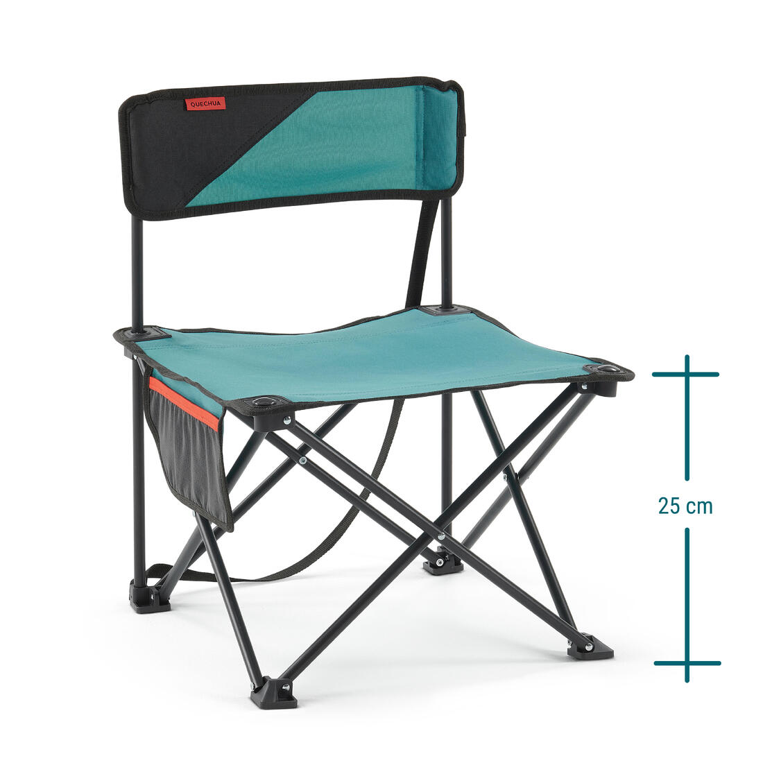 Chaise basse compacte de camping 100 bleue