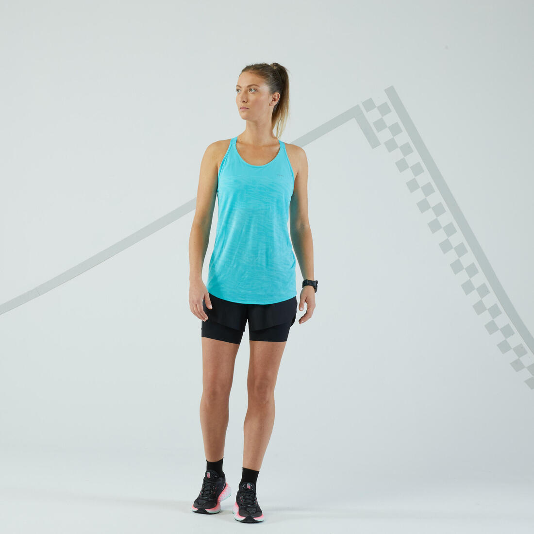 Débardeur running avec brassière intégrée femme - kiprun run 500 confort