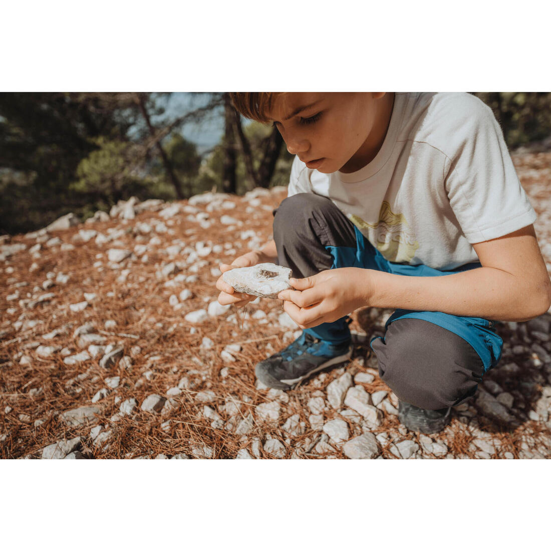 Chaussures imperméables de randonnée enfant avec lacet - CROSSROCK vertes 35-38