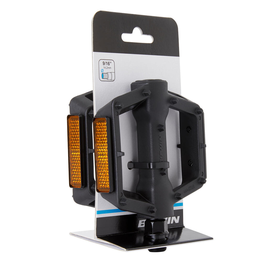 Pédales plates vélo VTT 520 grip noire
