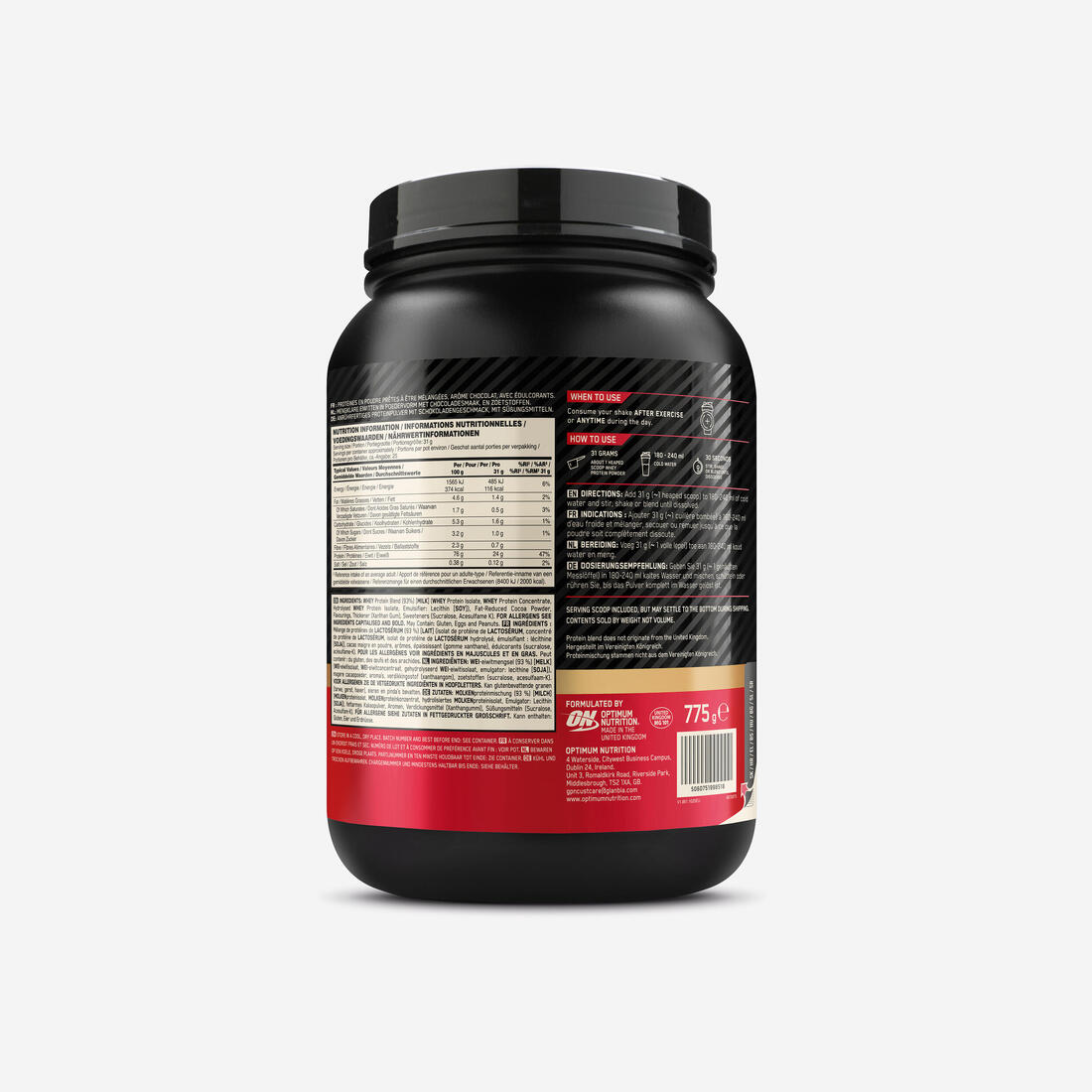 Protéine 100% whey double chocolat, Gold Standard 775g