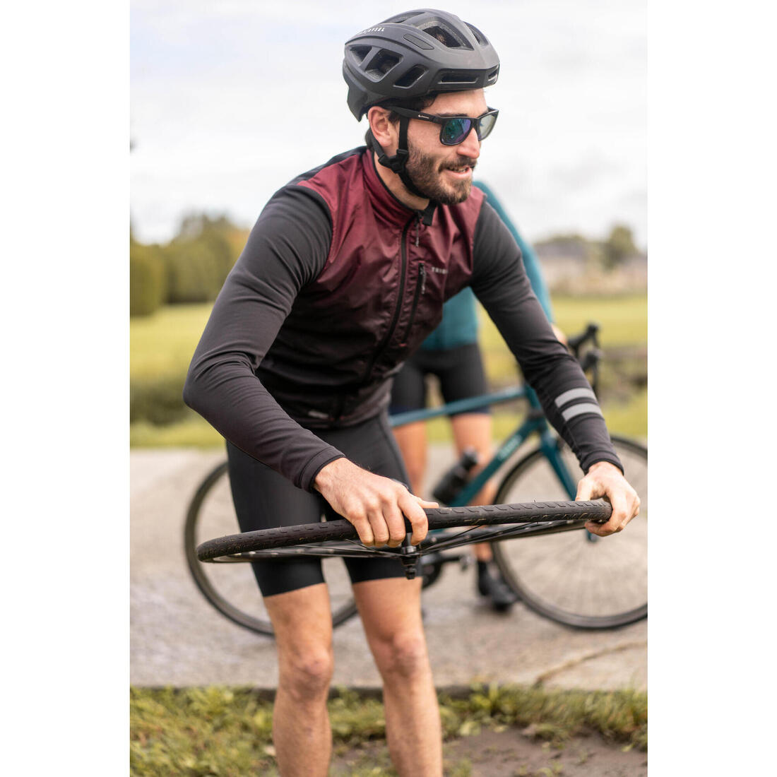 MAILLOT VELO ROUTE MANCHES LONGUES MI-SAISON HOMME - RC500 SHIELD