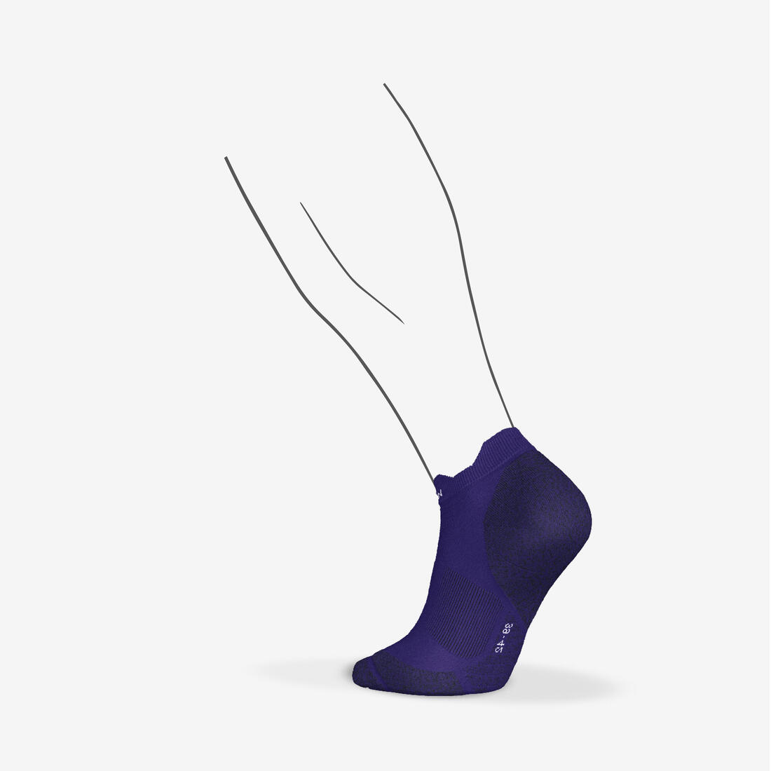 Chaussettes de running KIPRUN run900 fines invisibles violettes