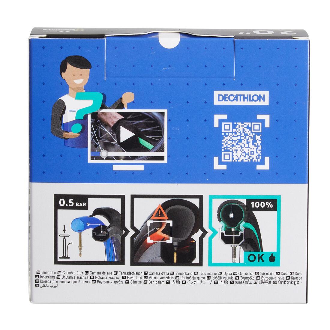 Chambre air 20x1,7/2,2 schrader auto reparante